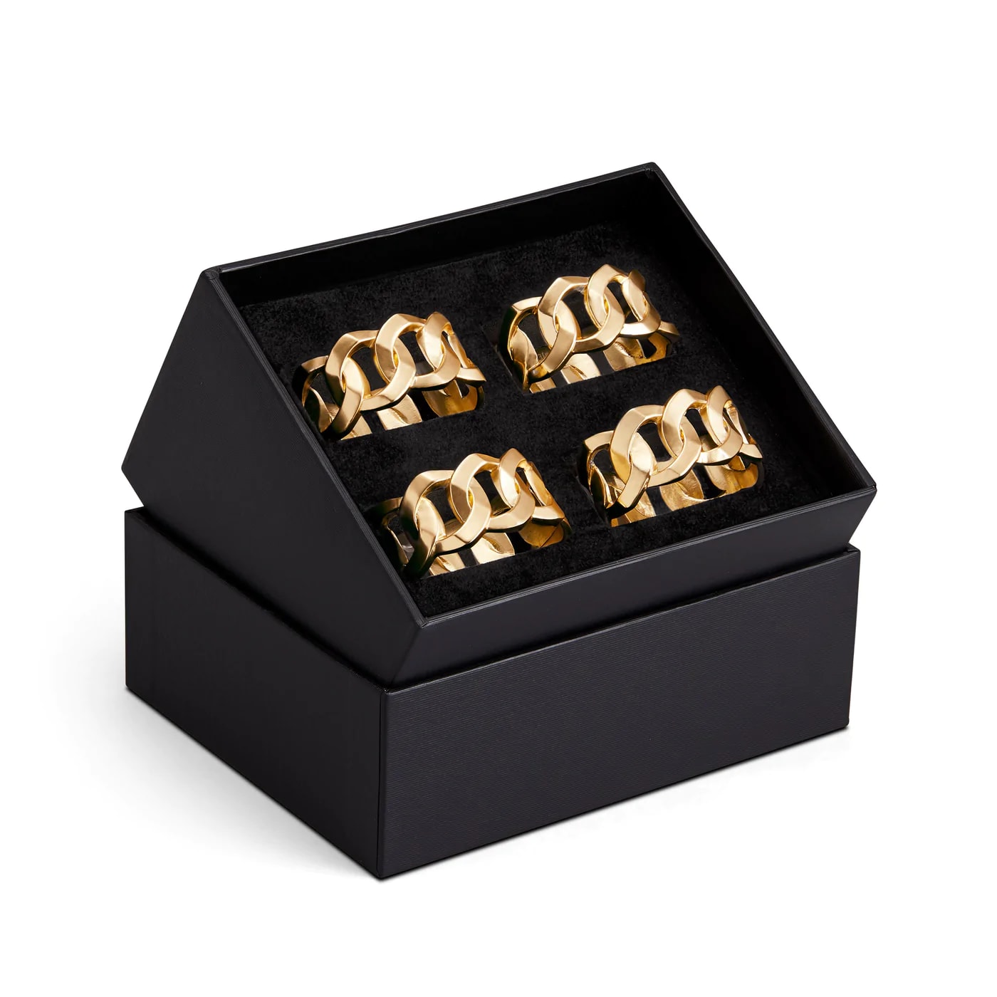 L'Objet, Napkin Jewels, Cuban Link Napkin rings, set of 4