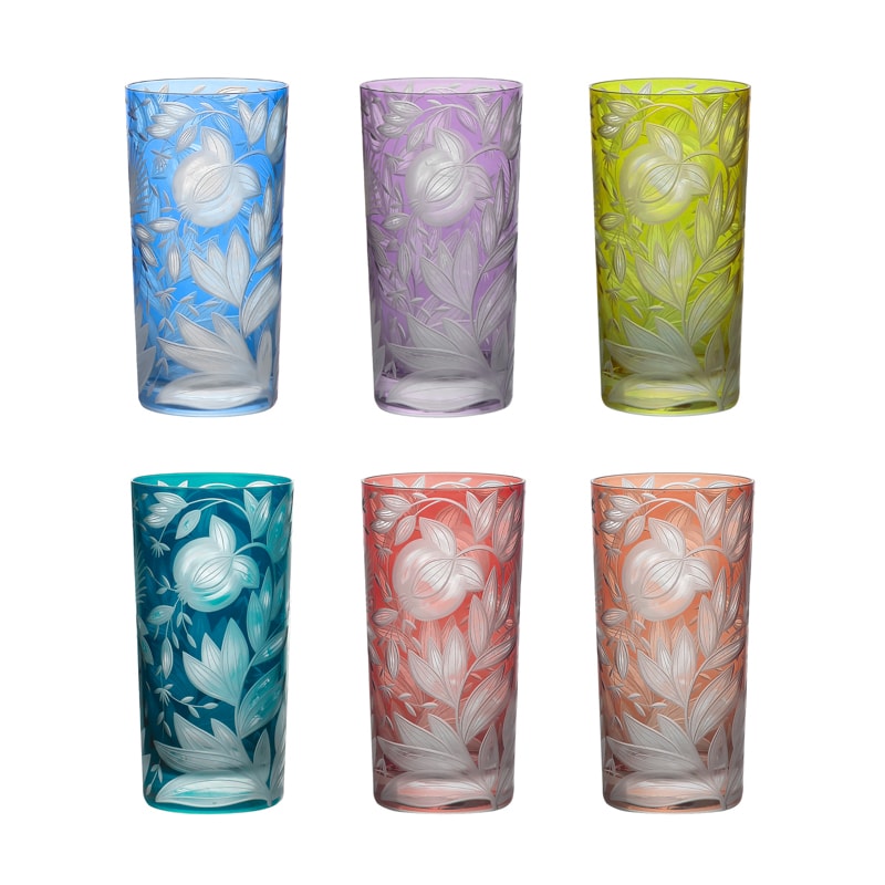 Artel, Verdure highball glasses, Highball glass, peacock