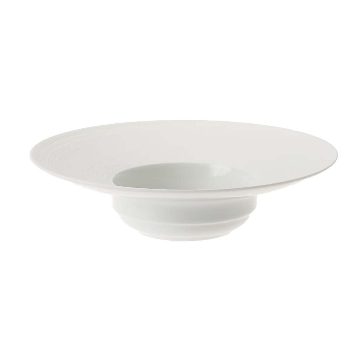 J.L Coquet, Hémisphère White Satin, Rim soup plate, large