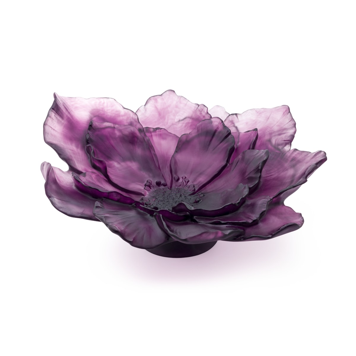 Daum, Camelia bowls and flowers, Large bowl, violet
