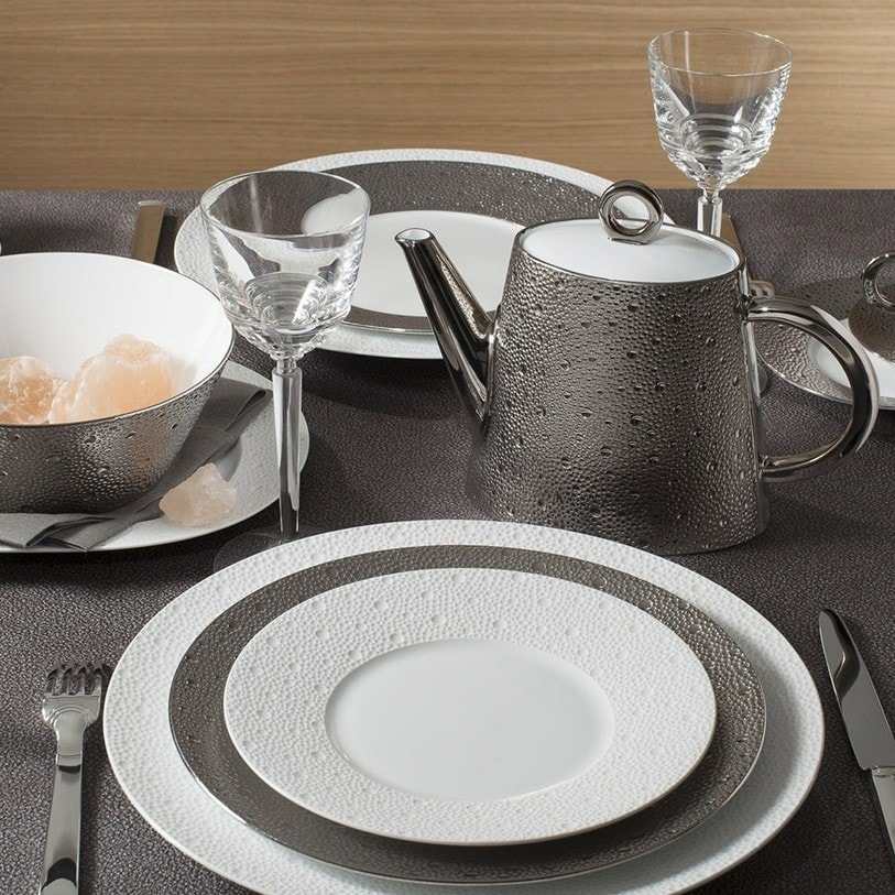 Bernardaud, Ecume Platinum, Tall candy dish