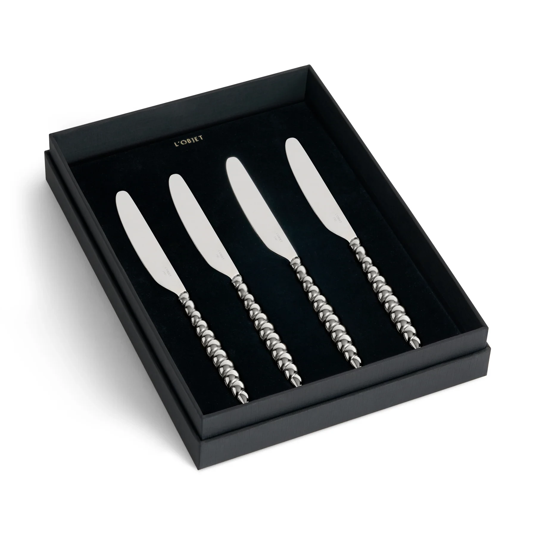 L'Objet, Homeware Collection by Jessica McCormack, Set of 4 dinner knives, silver