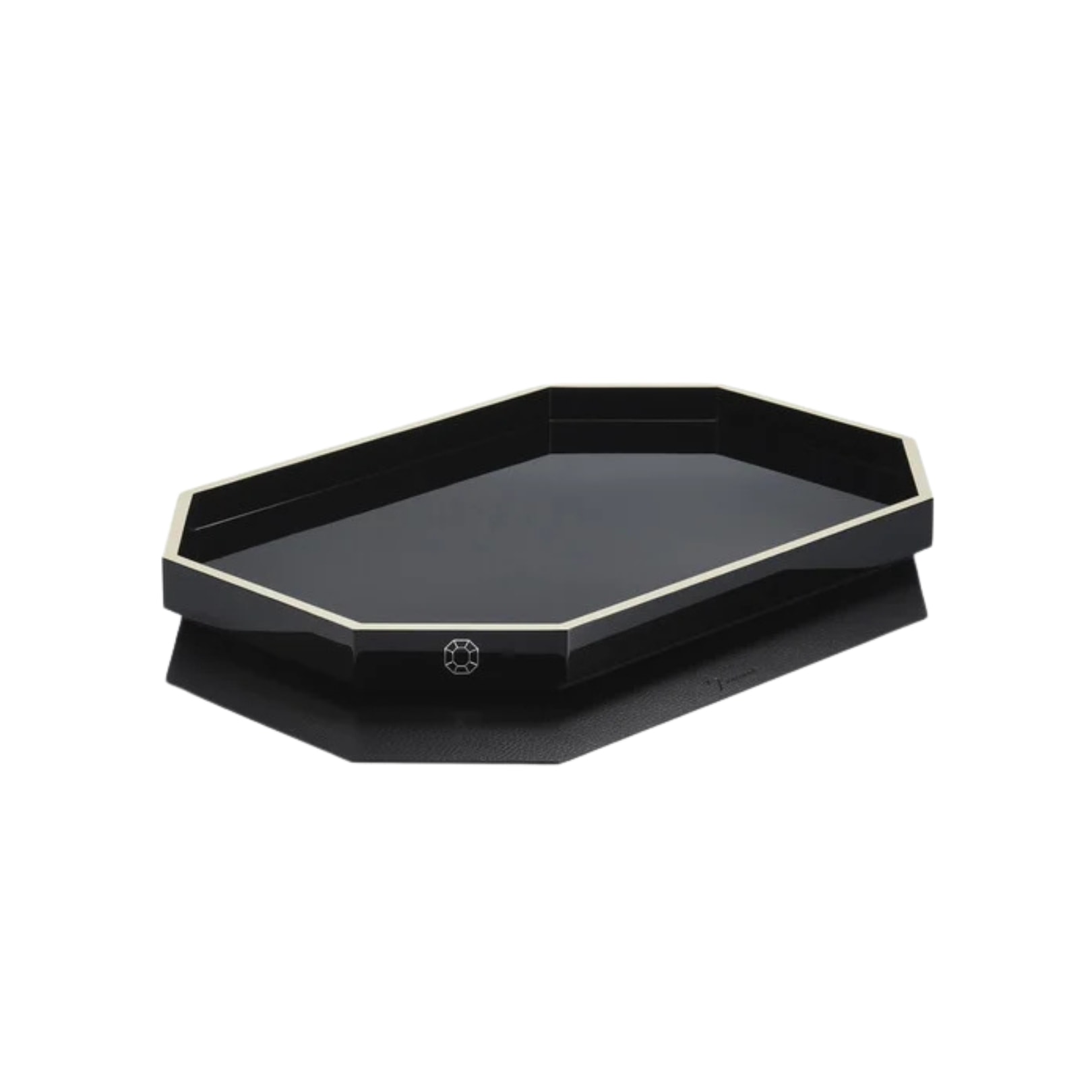 Baccarat, Octogone trays and coasters, Tray medium, black