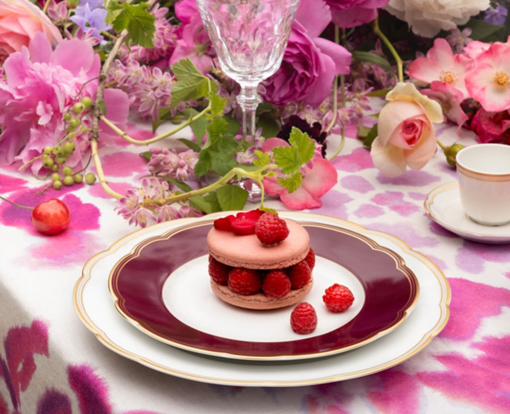Bernardaud, Pompadour, Salad plate, garnet