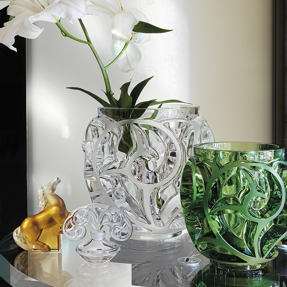 Lalique, Tourbillons vases, Grand vase, clear