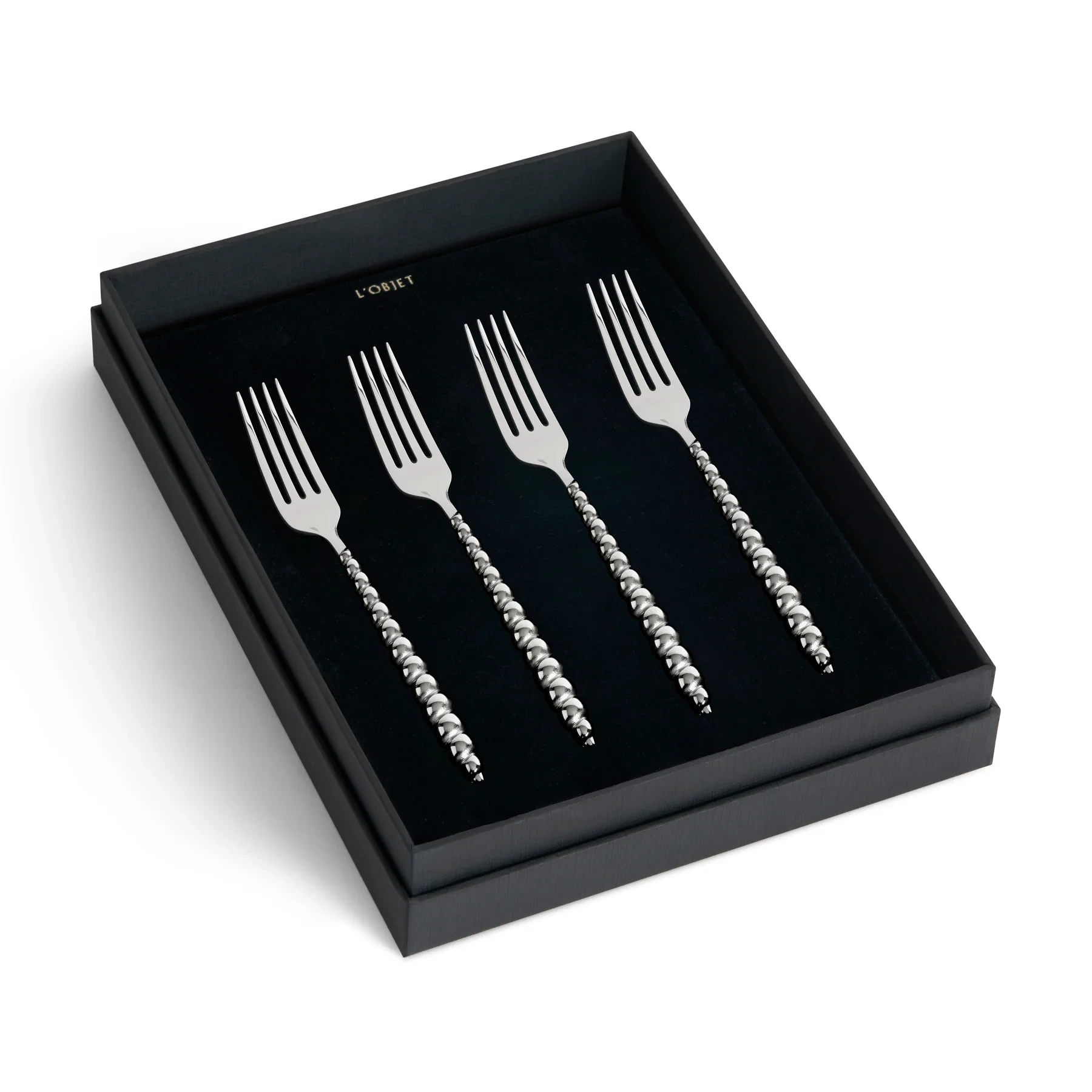 L'Objet, Homeware Collection by Jessica McCormack, Set of 4 dinner forks, silver