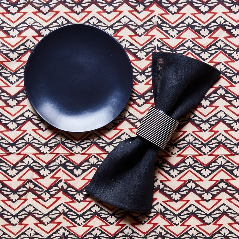 Von Gern Home, Napkin rings, Stripe napkin ring, black & white sttripes