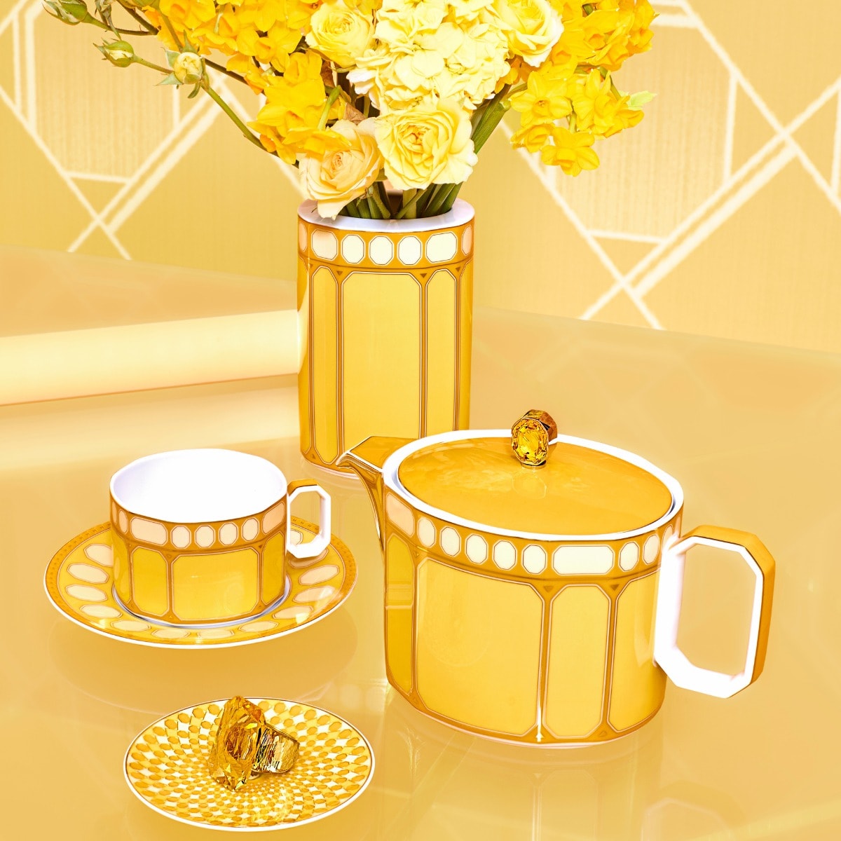 Rosenthal, Swarovski Signum, Mug with handle and lid