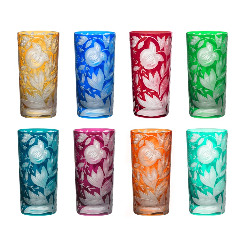 Artel, Verdure highball glasses, highball glass, fuchsia