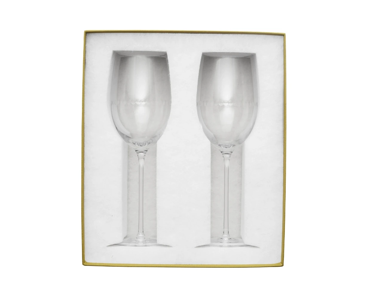 Christofle, Perles Glassware, Set of 2 stemmed water glasses