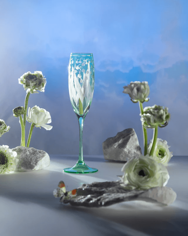 Artel, Lily of the Valley, Wine flute, peridot