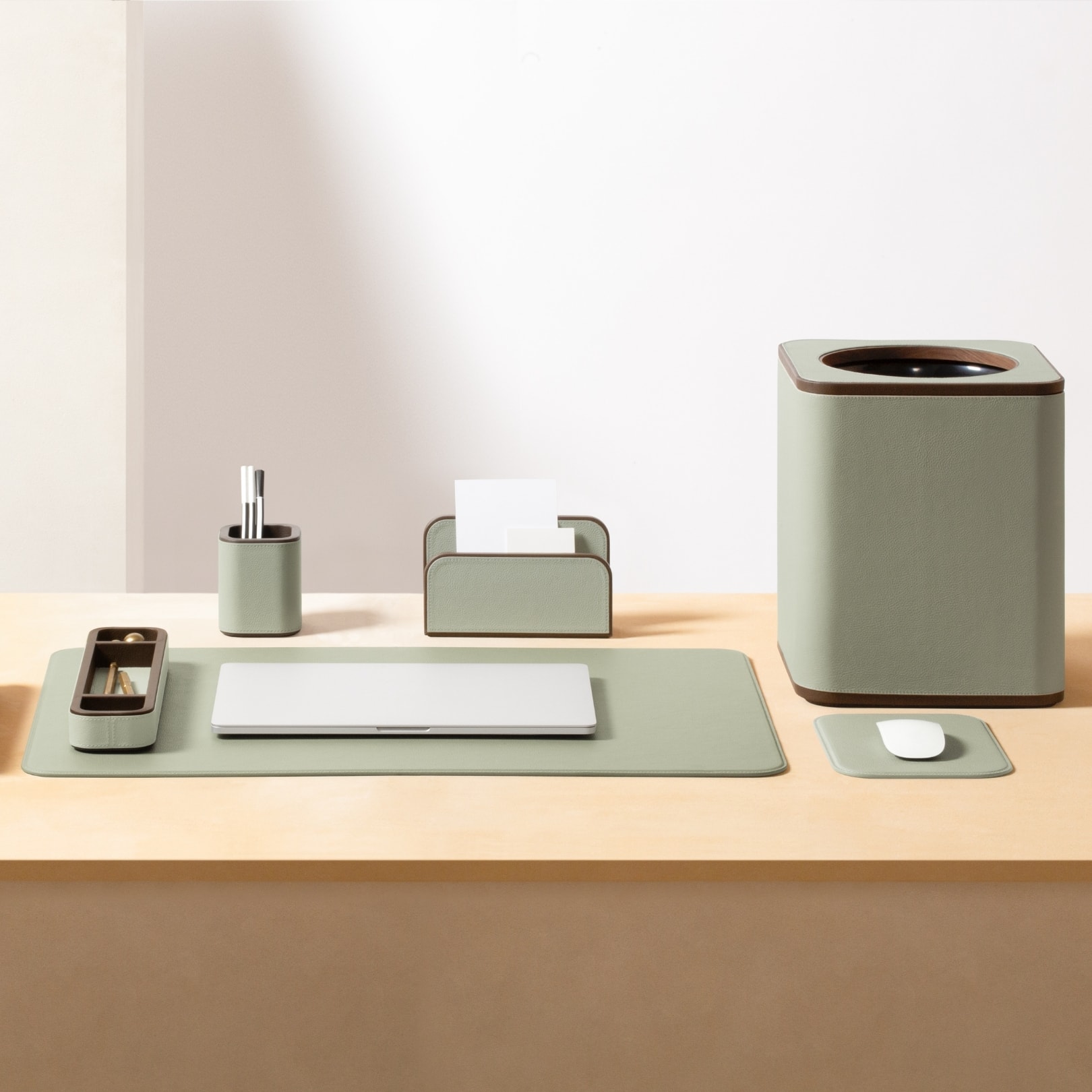 Poltrona Frau, Desk sets, Desk blotter, dusty green
