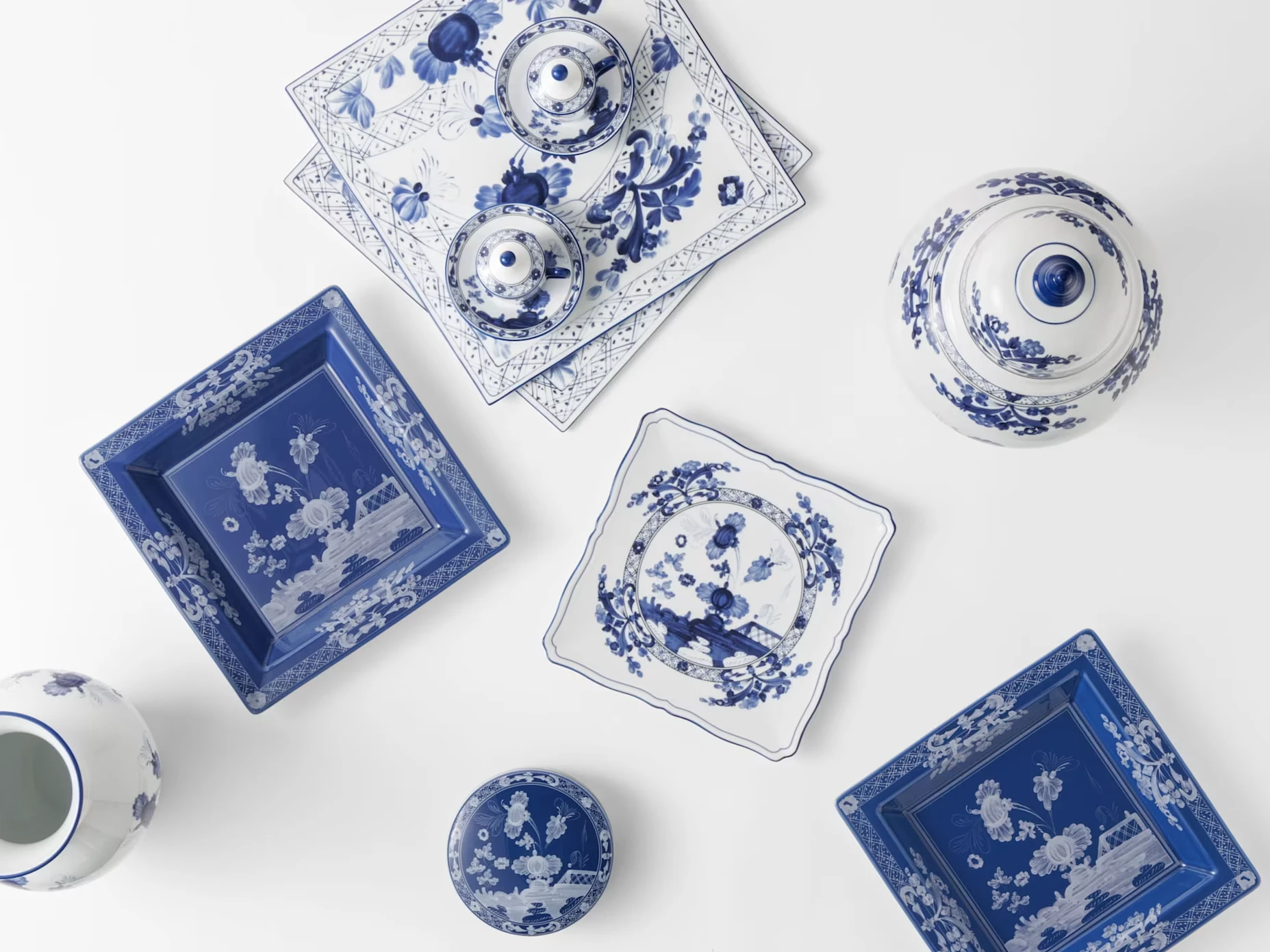 Ginori 1735, Oriente Italiano Indaco, Square plate
