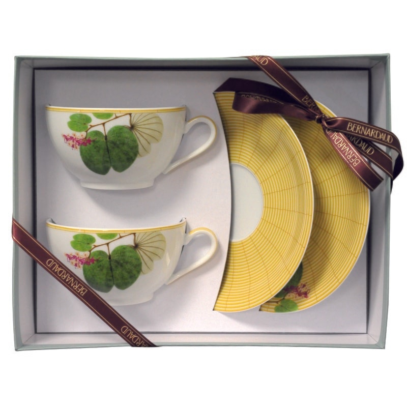 Bernardaud, Jardin Indien, Gift box set of 2 breakfast cups and saucers