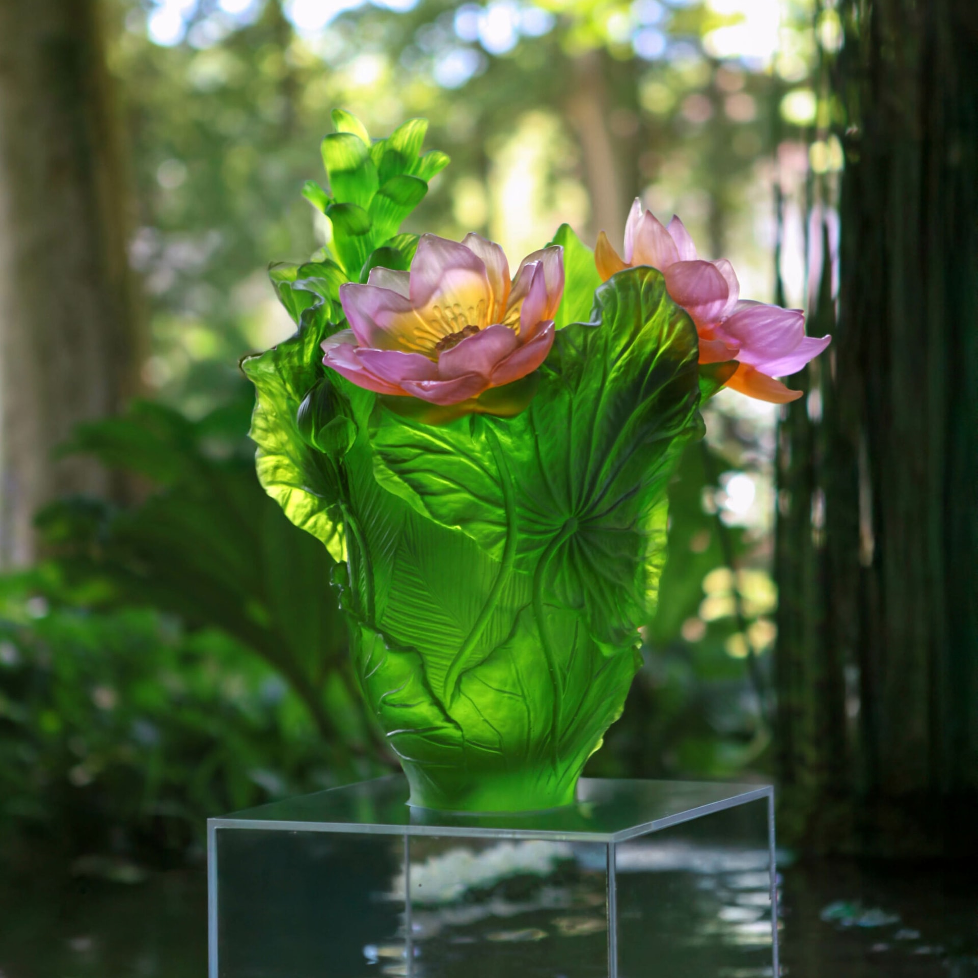 Daum, Jardin de Lotus, Magnum vase, limited edition