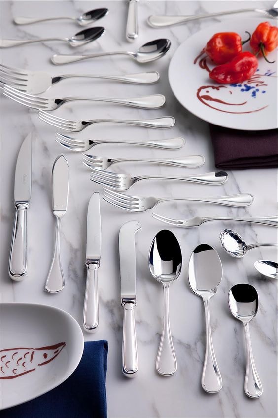 Christofle, Albi cutlery, silver plated, Ice cream spoon