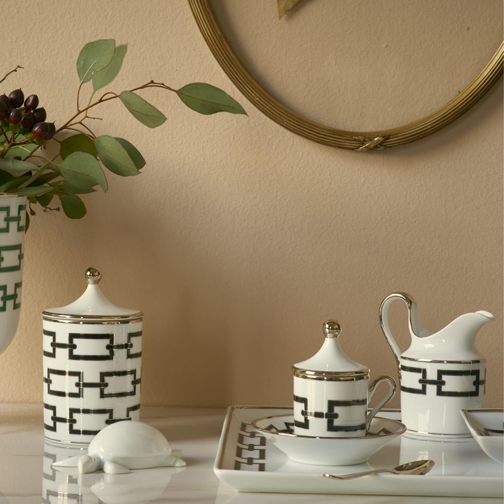 Ginori 1735, Catene Nero, Coffee set for two
