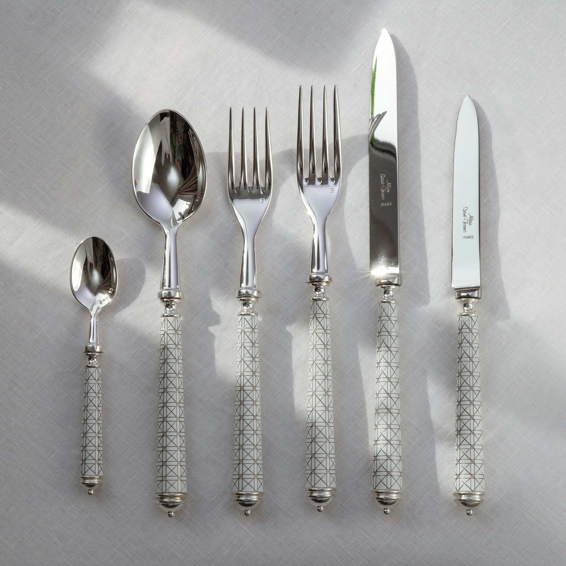 Alain Saint-Joanis, Croisette White, silver plated, Serving spoon