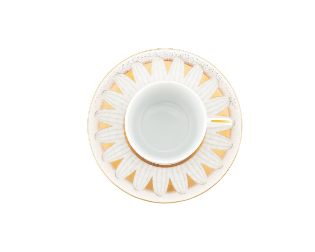Daum, Or d'Abeille Tableware, Set of 2 coffee cups and saucers
