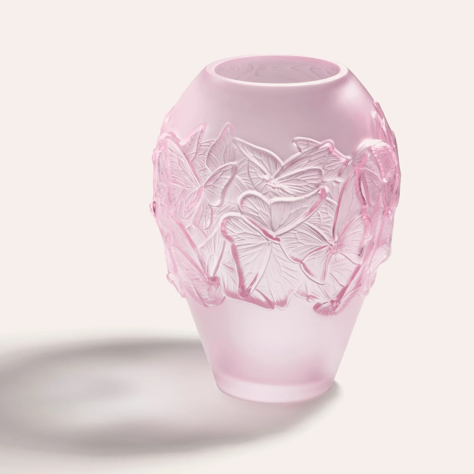 Lalique, Papillons, Vase, pink luster