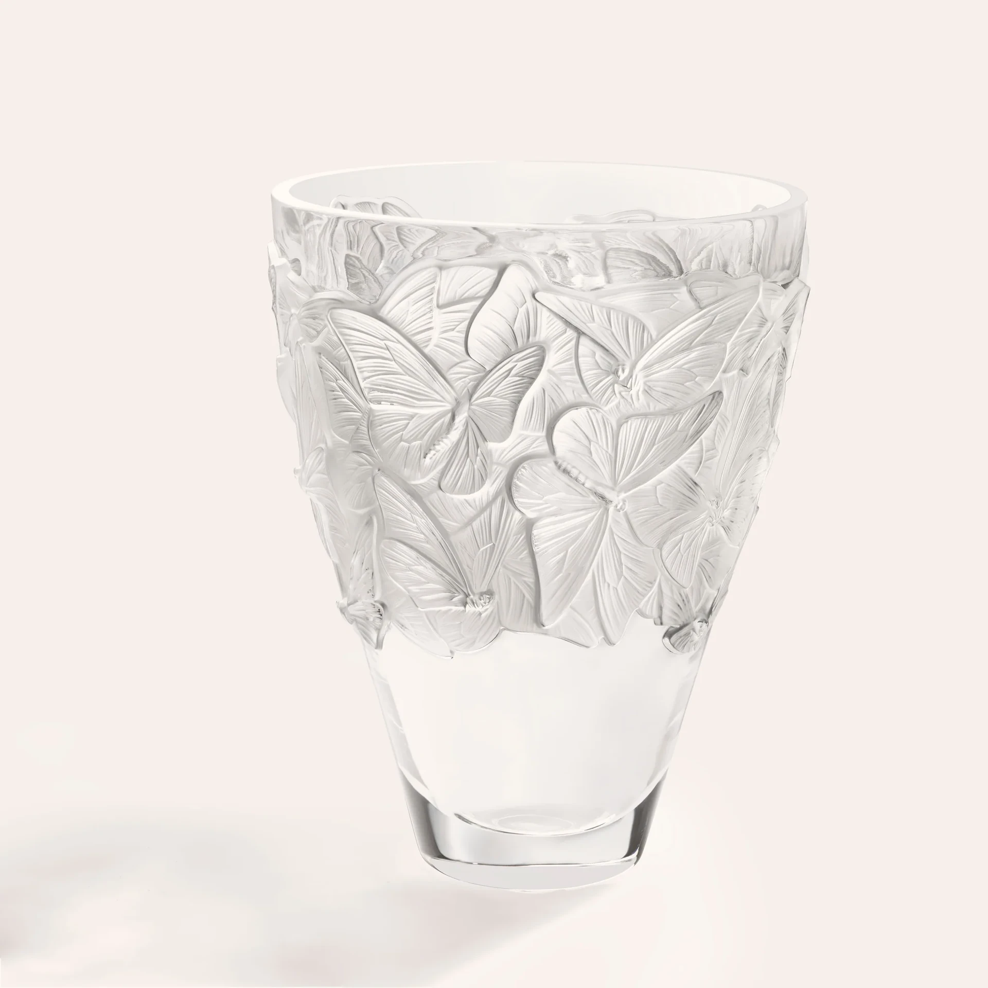 Lalique, Papillons, Large vase, clear