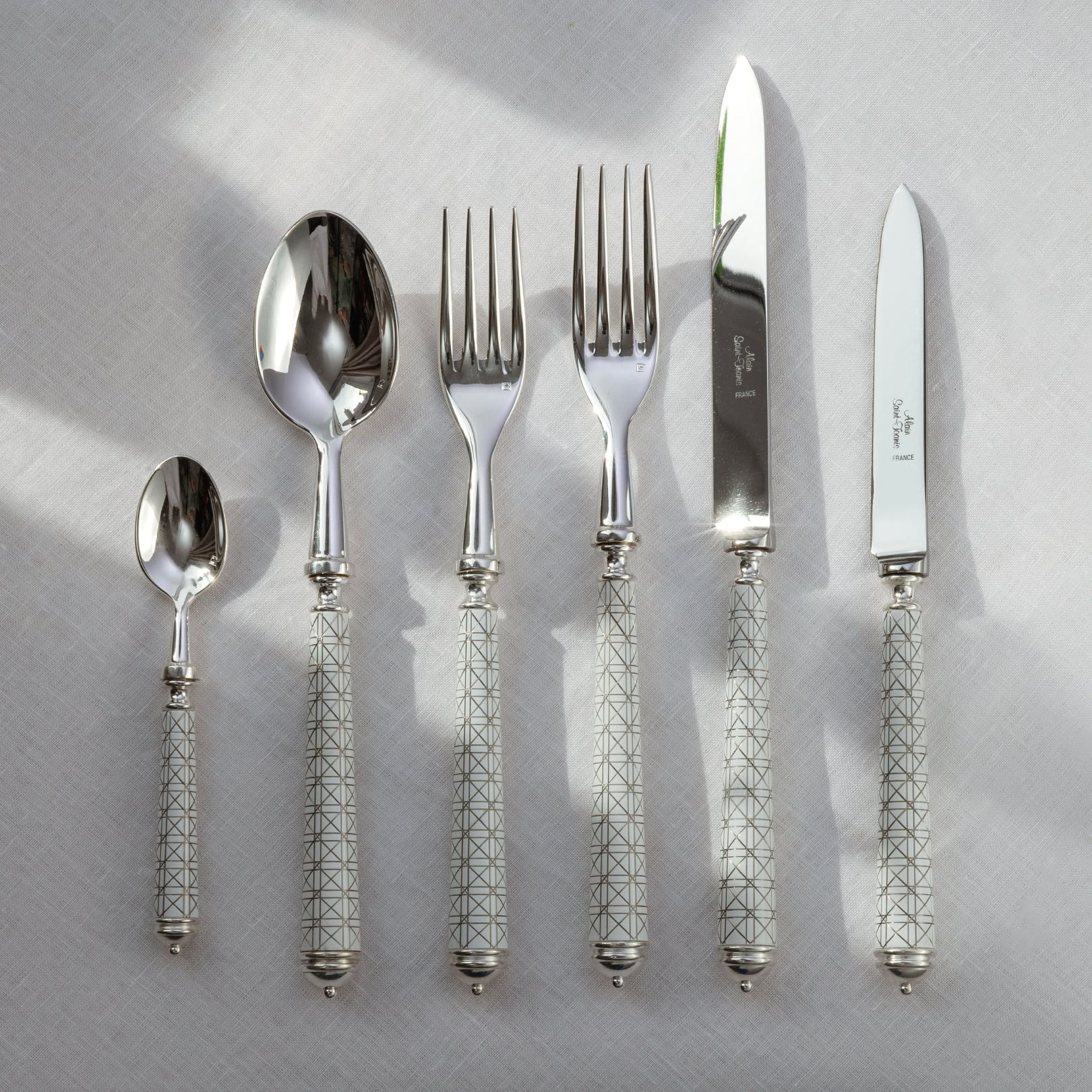 Alain Saint-Joanis, Croisette White, silver plated, Moka spoon