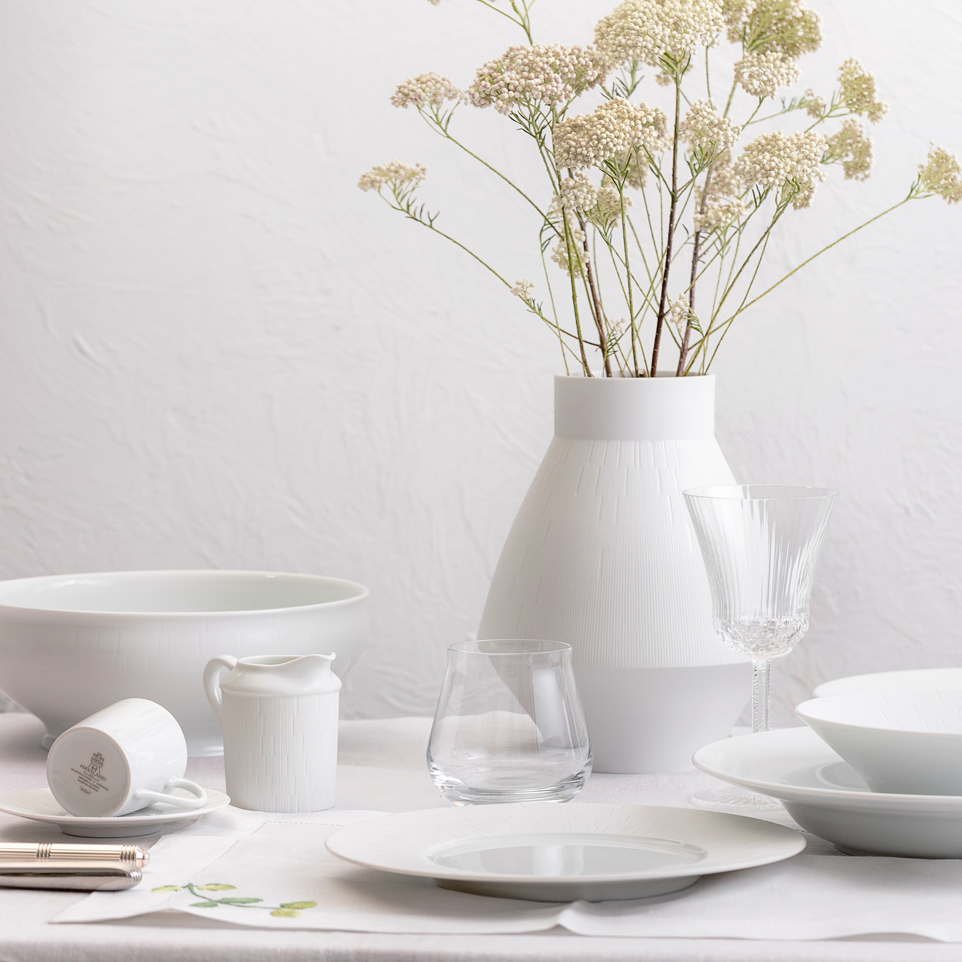 Haviland, Infini white, Teacup and saucer