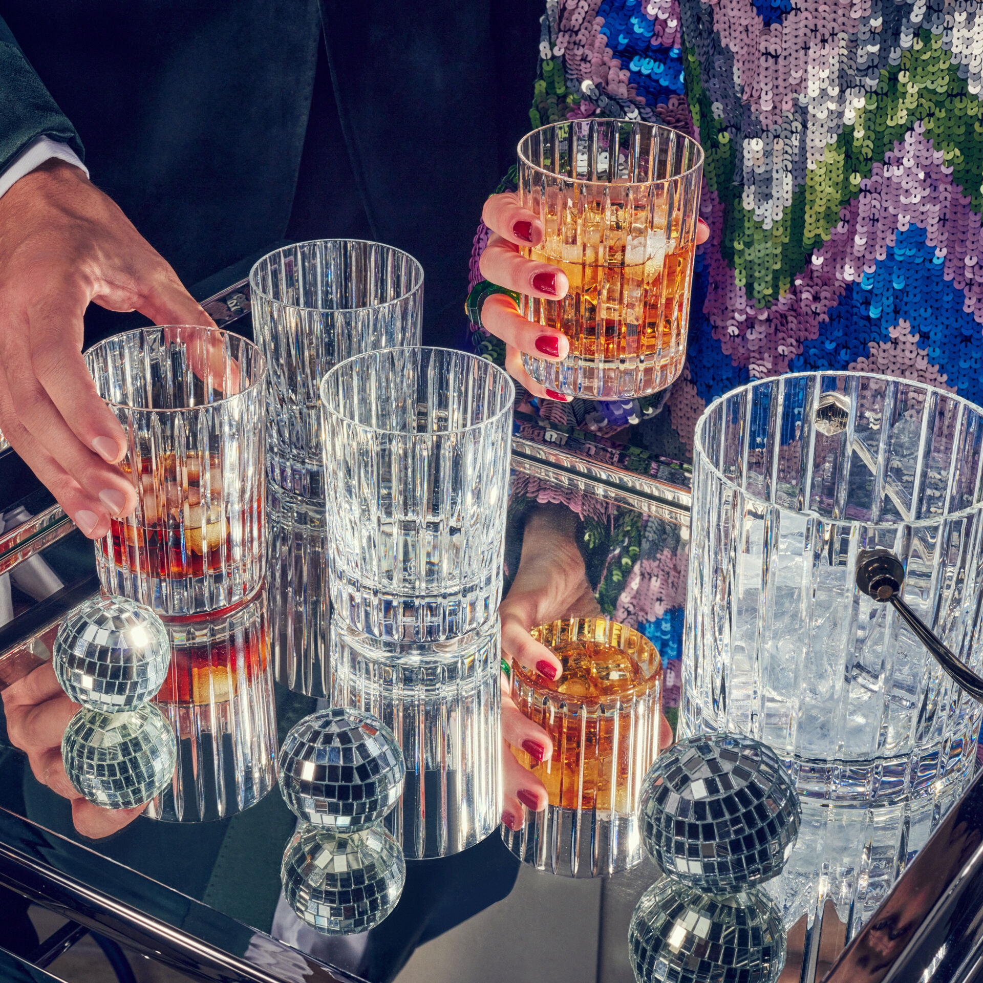 Baccarat, Harmonie bar collection, Tumblers and ice bucket set