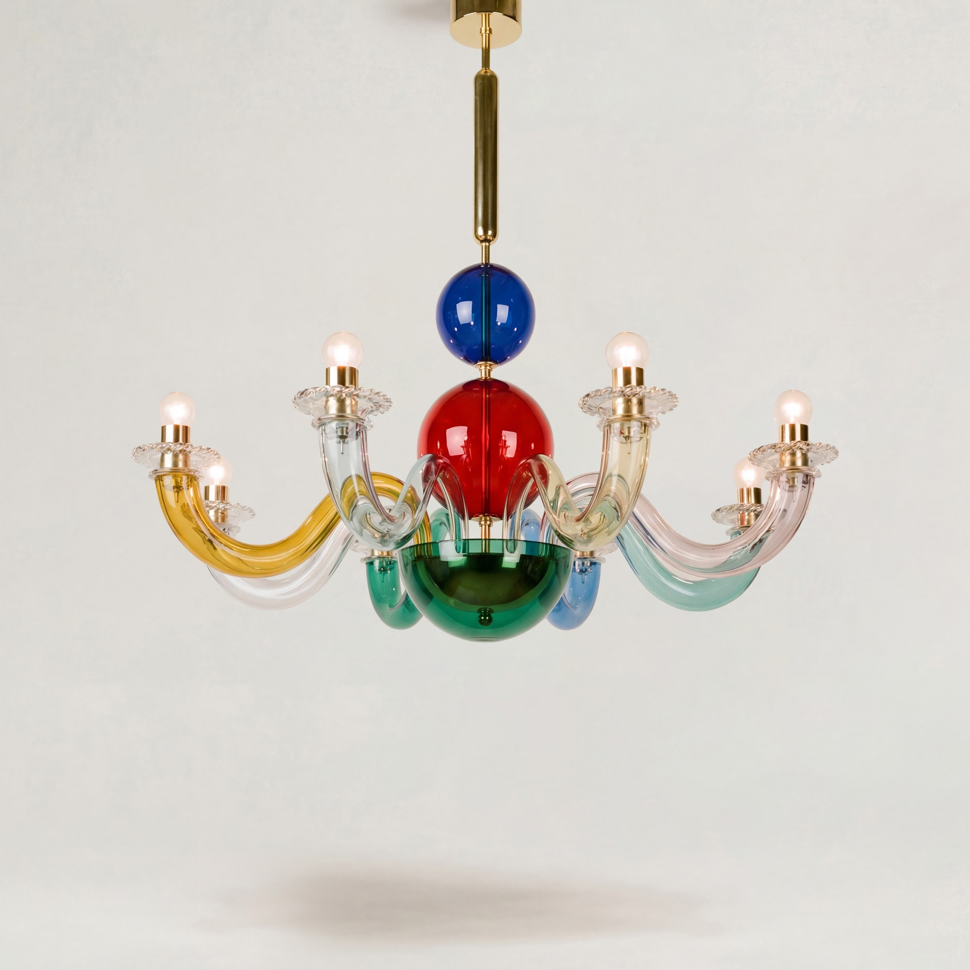 Venini, Art Light, Gio Ponti chandelier, multicolor