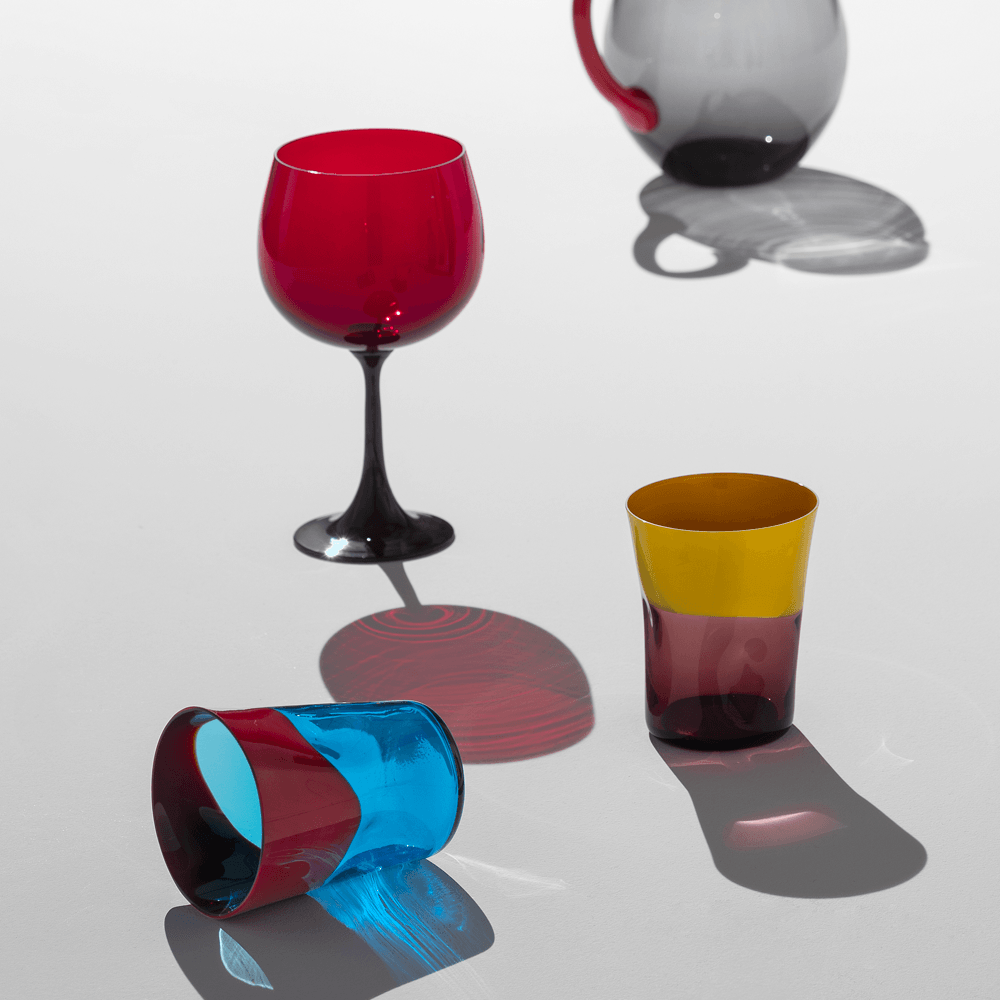 Nason Moretti, Burlesque glasses, Borgogna glass, red