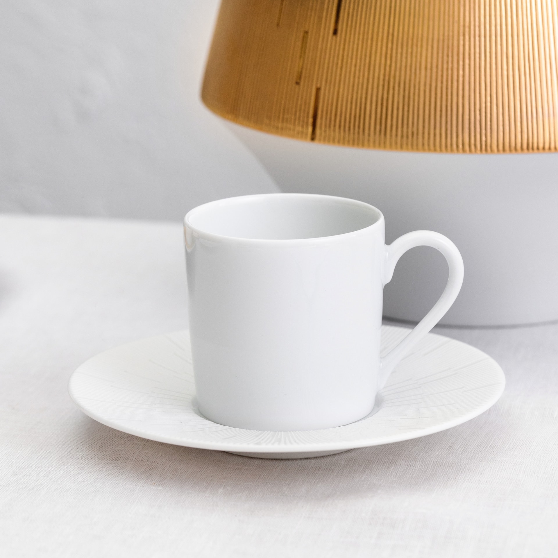 Haviland, Infini white, Set of 4 teacups and saucers