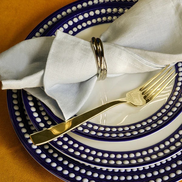 L'Objet, Perlée bleu, Dessert plate