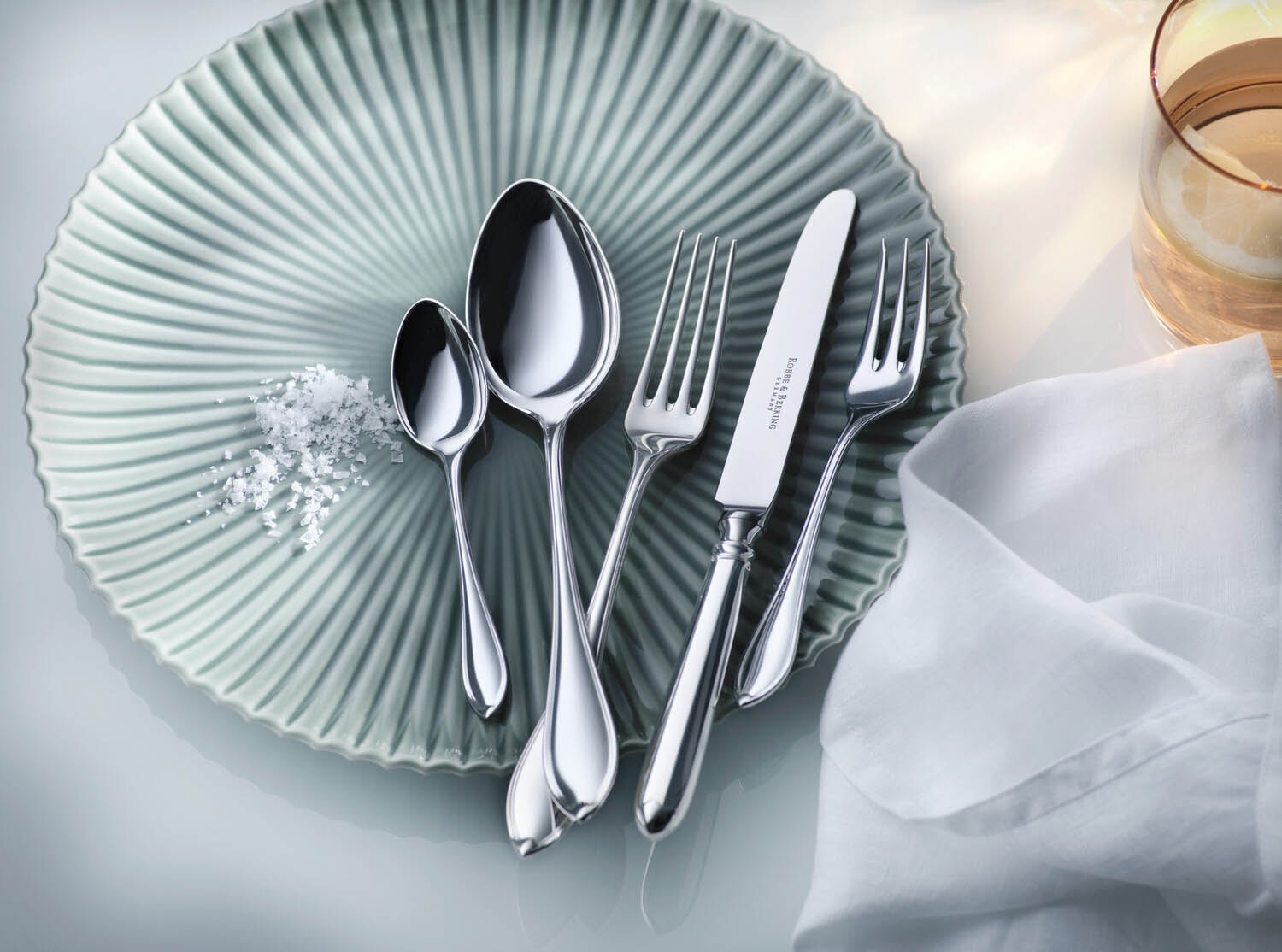 Robbe & Berking, Navette cutlery, silver plated, 5-piece place setting