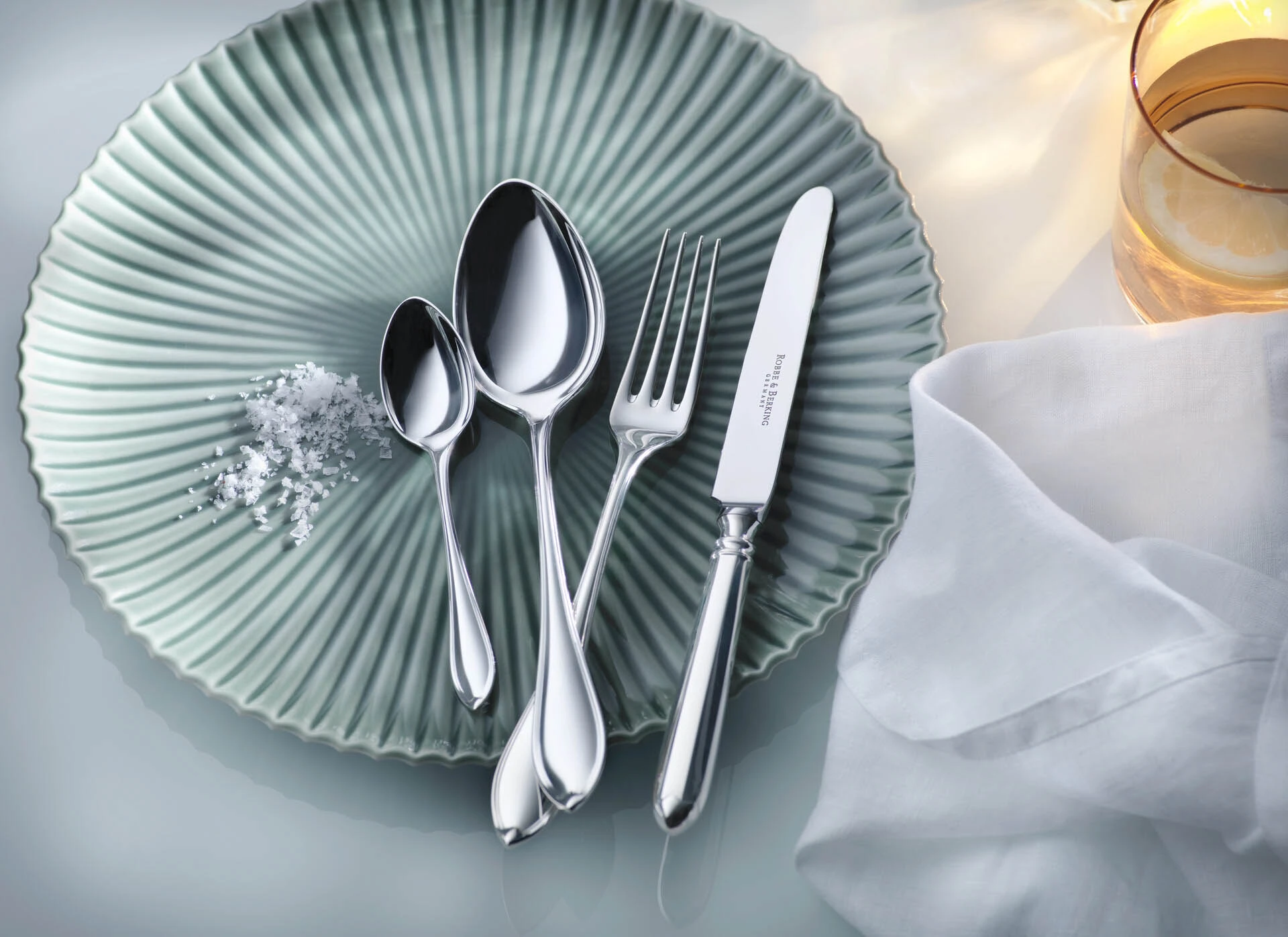 Robbe & Berking, Navette cutlery, sterling silver, 24-piece set