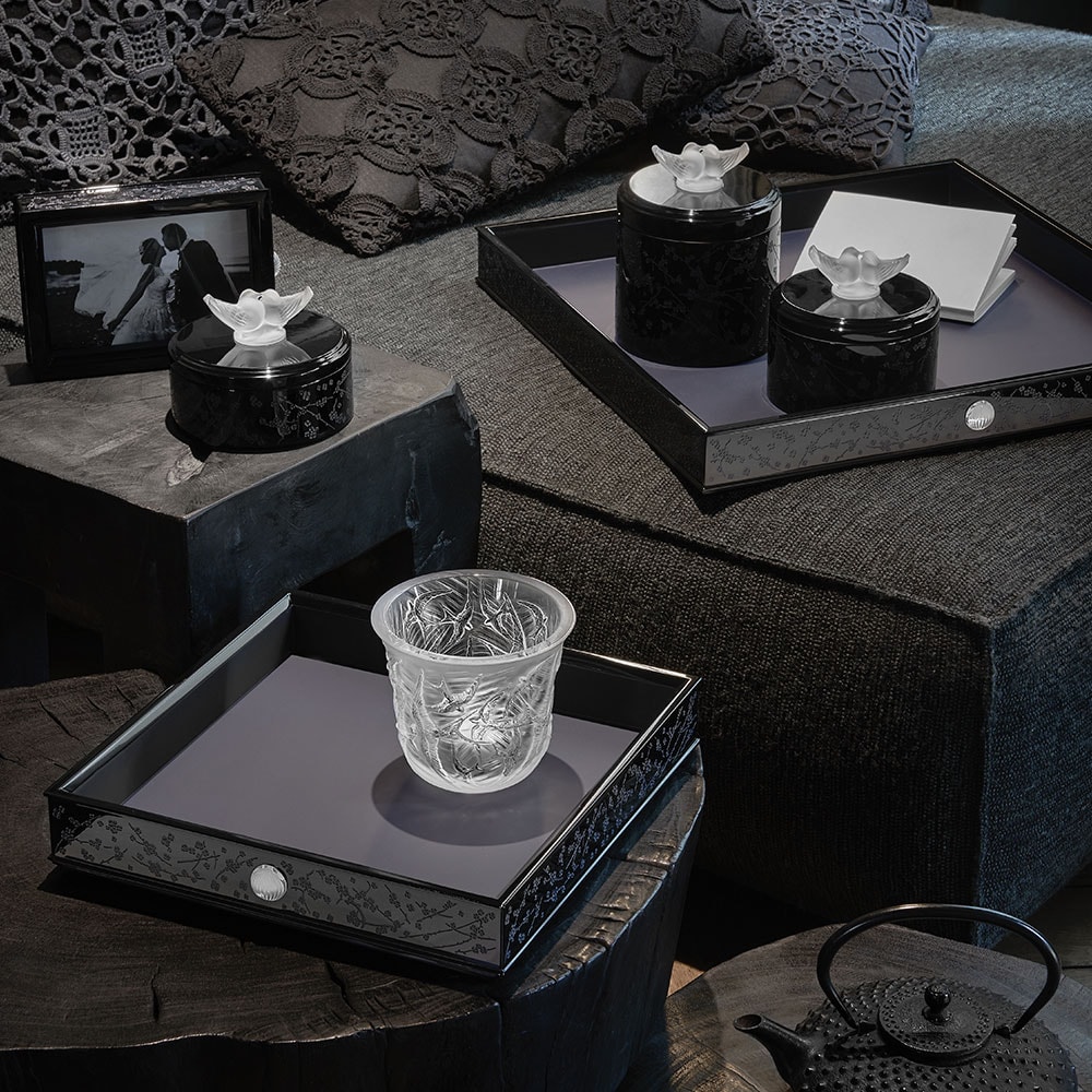 Lalique, Fleurs de cerisier boxes, Small box, black