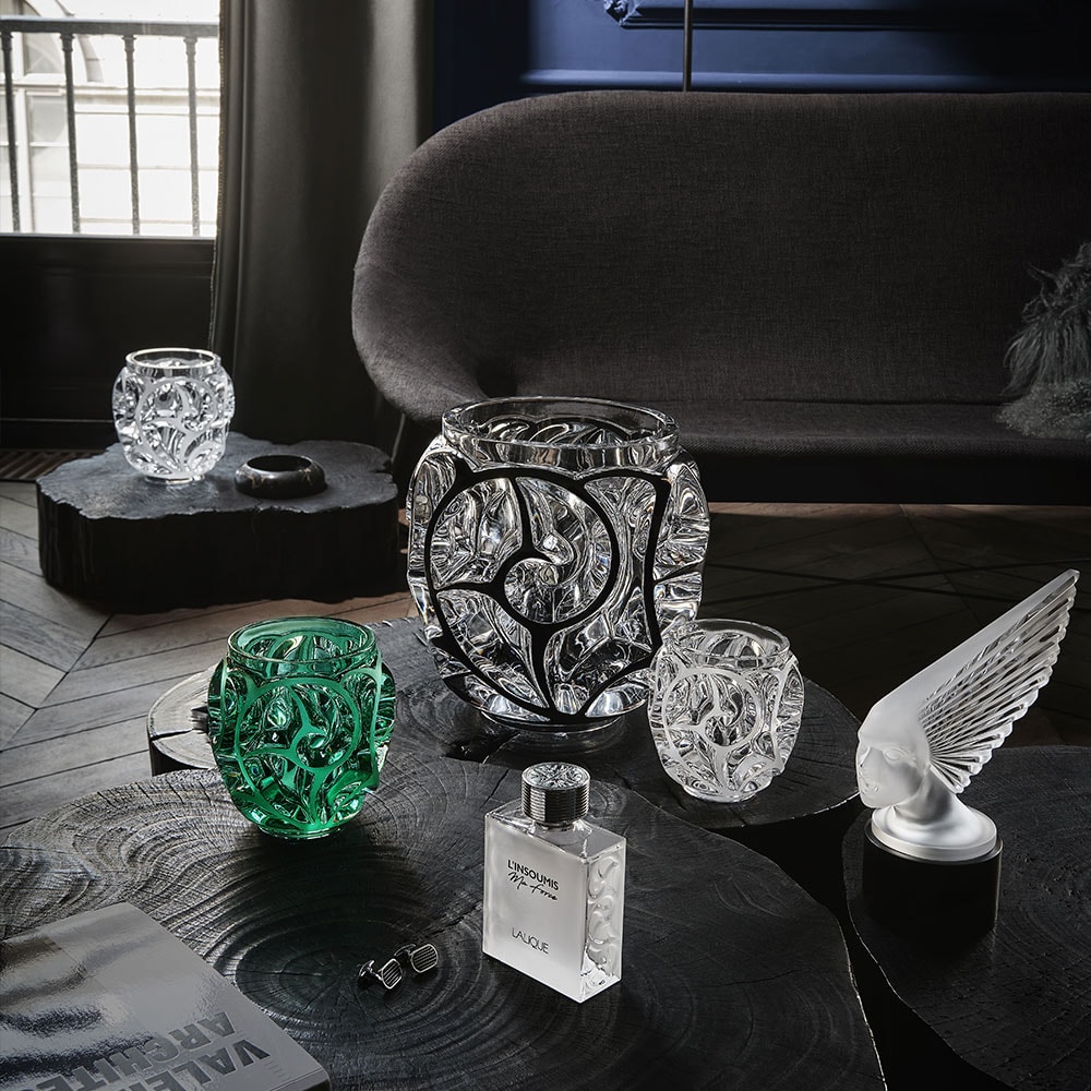 Lalique, Tourbillons vases, Small vase, clear shiny