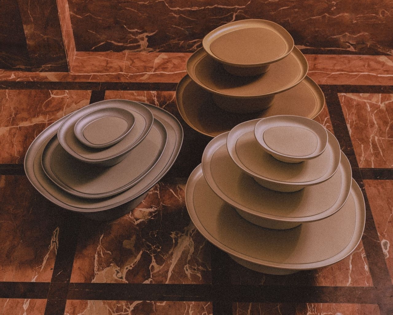 Giobagnara, Maris raised trays by Kelly Wearstler, Large raised tray, ivory