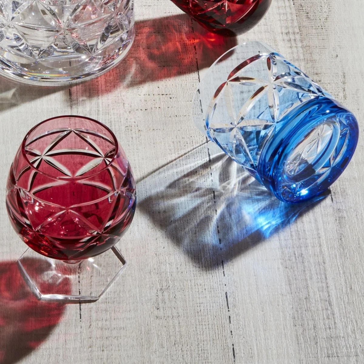 Cristallerie de Montbronn, Rome, Old fashion tumbler, azure