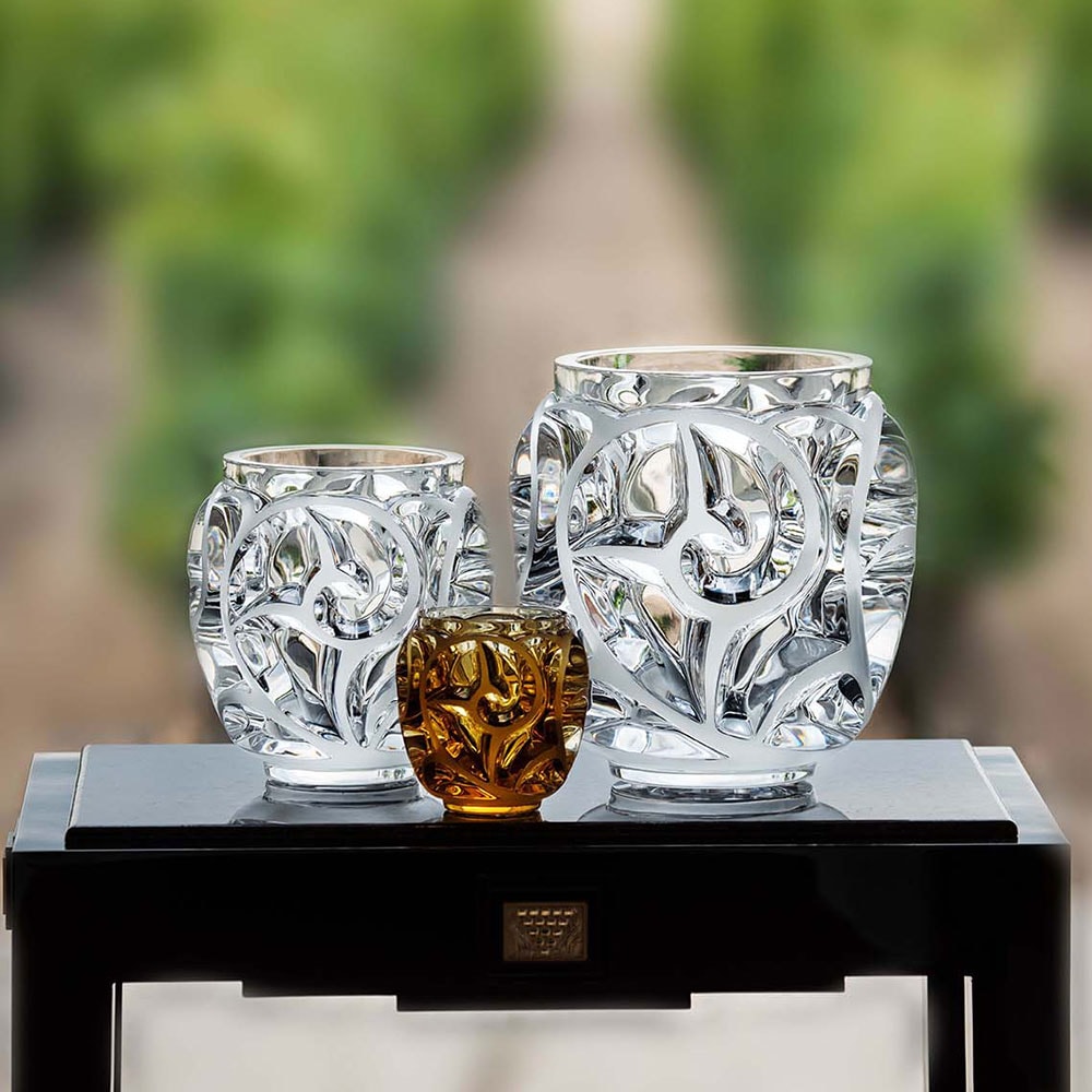 Lalique, Tourbillons vases, Small vase, amber shiny