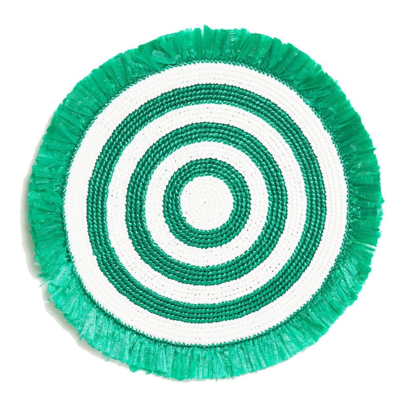 Von Gern Home, Woven, Fringe placemat, white & black