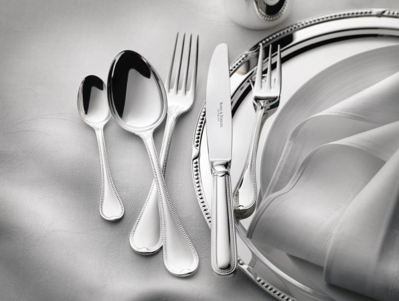 Robbe & Berking, Französisch-perl cutlery, sterling silver, Tray