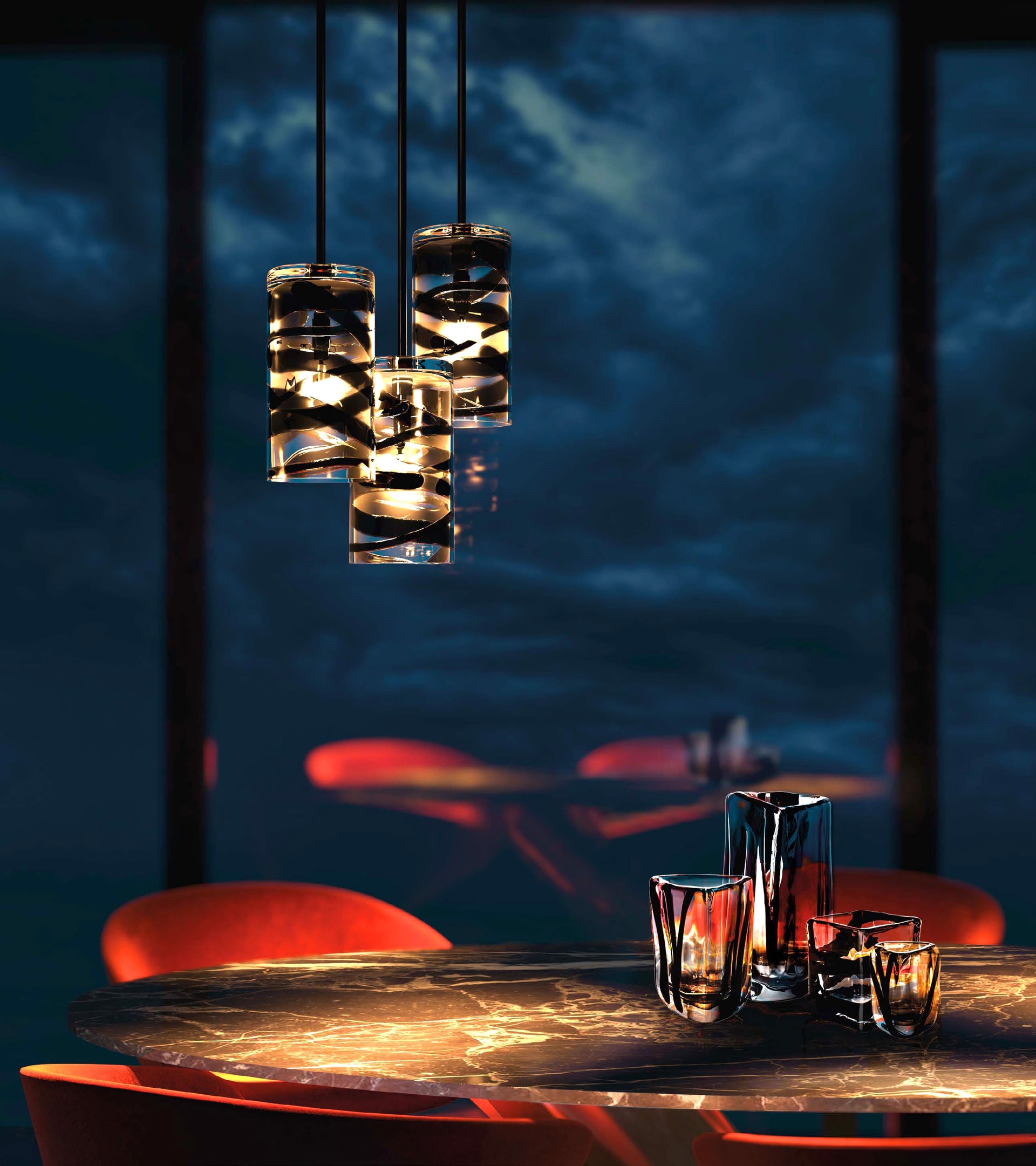 Venini, Art Light, Cilindro chandelier