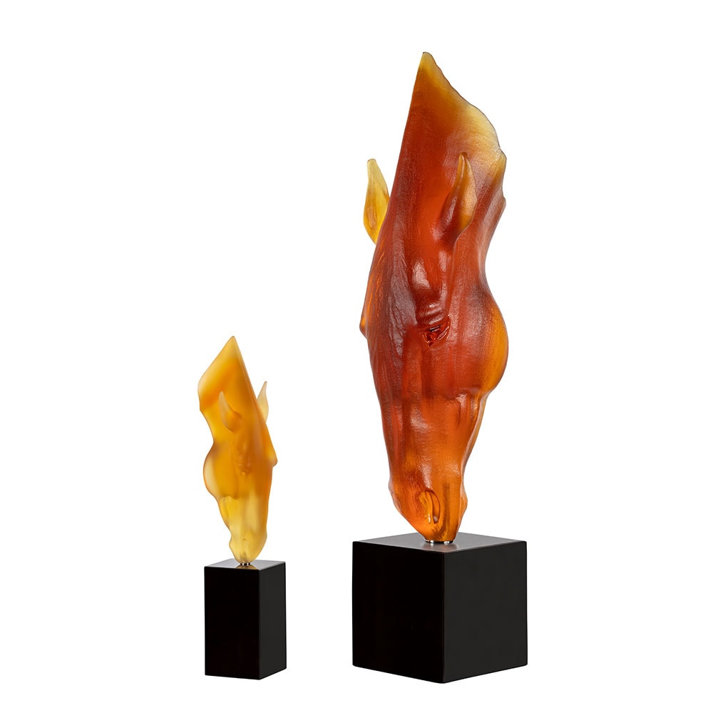 Lalique, Still water by Nic Fiddian Green, Large limited edition sculpture, amber