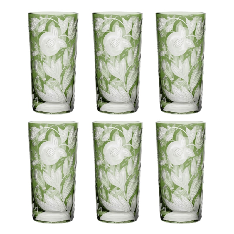 Artel, Verdure highball glasses, Highball glass, khaki green