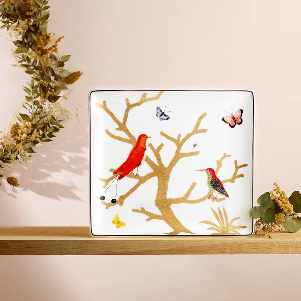 Bernardaud, Aux Oiseaux, Small square dish