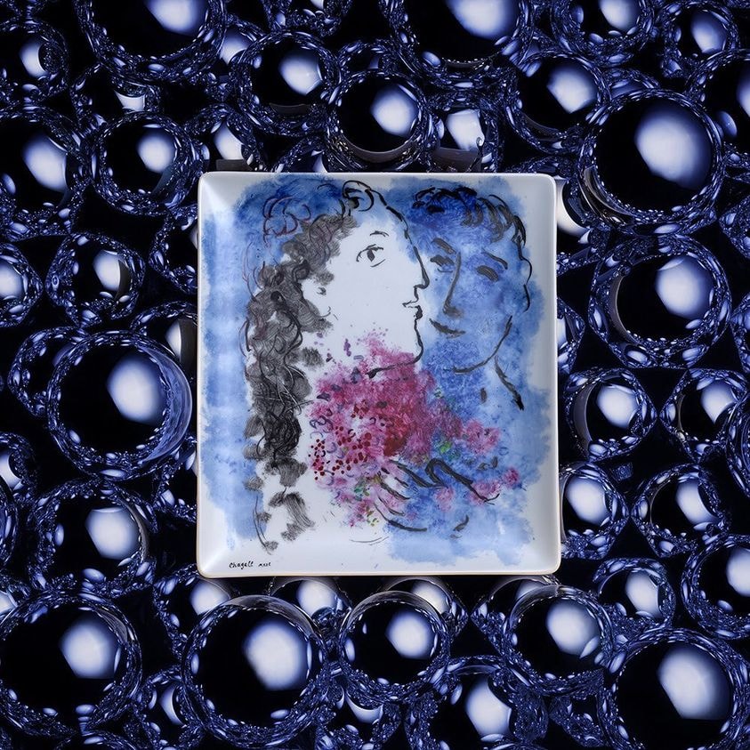 Bernardaud, Les Bouquets de Fleurs - Marc Chagall, Rectangular tray