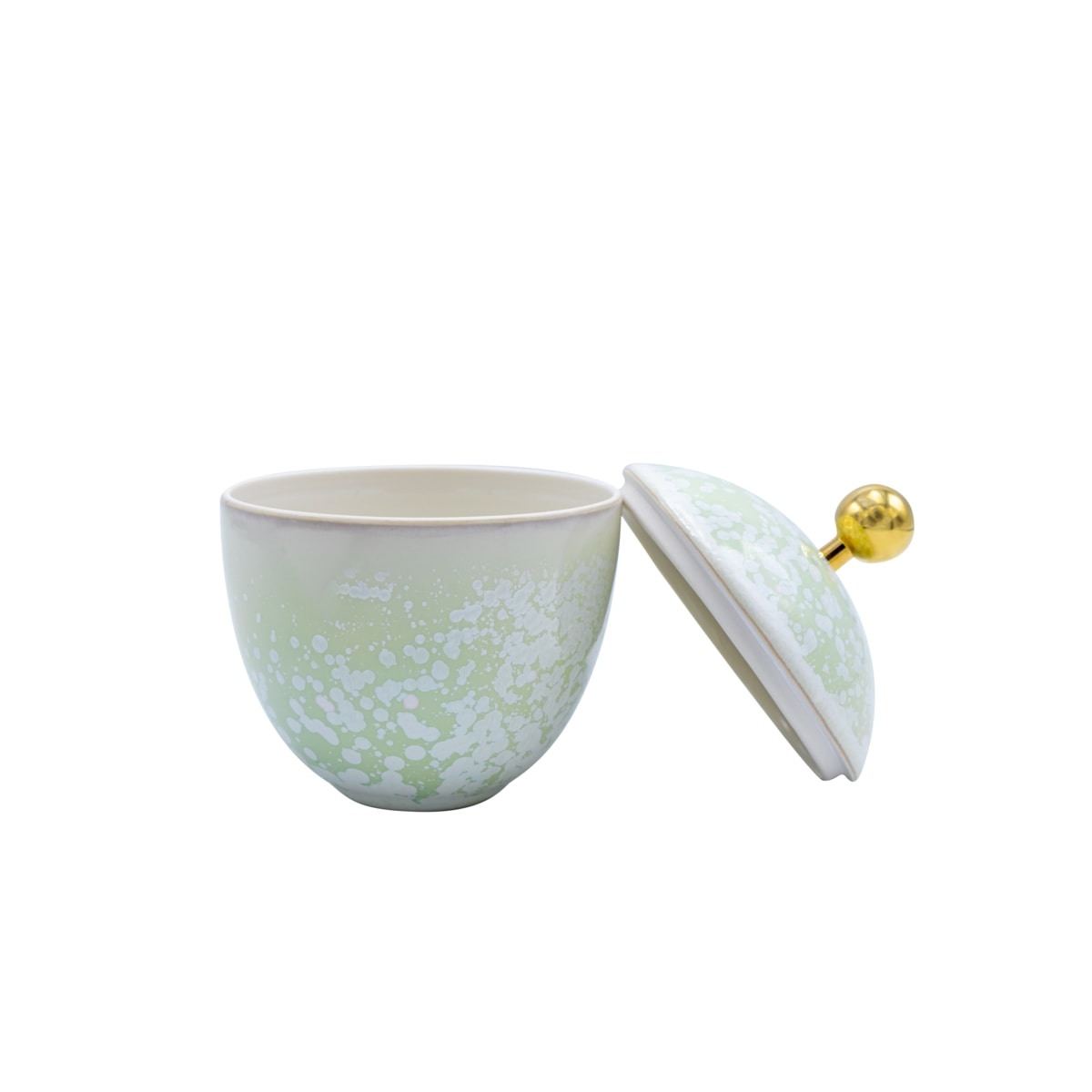 Jaune de Chrome, Song Amande, Sugar bowl, with gold knob