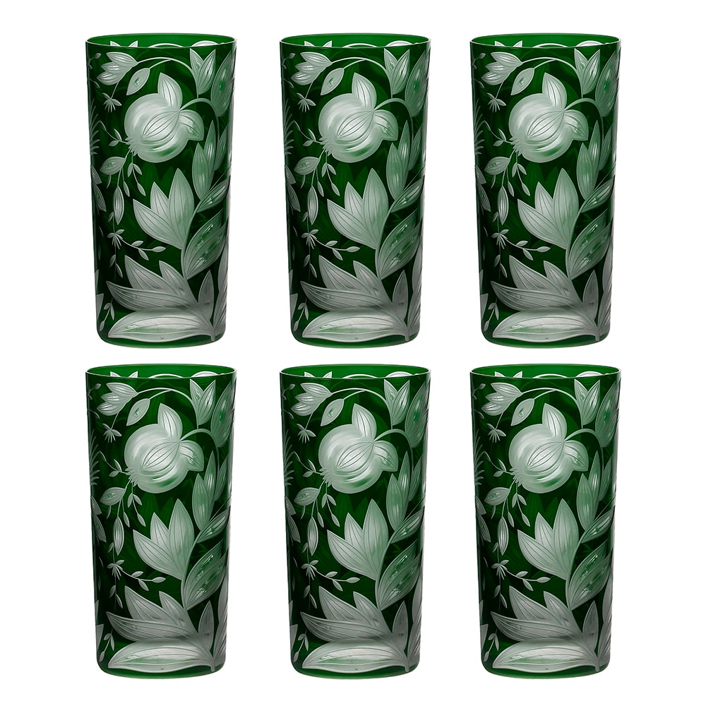 Artel, Verdure highball glasses, Highball glass, british racer green