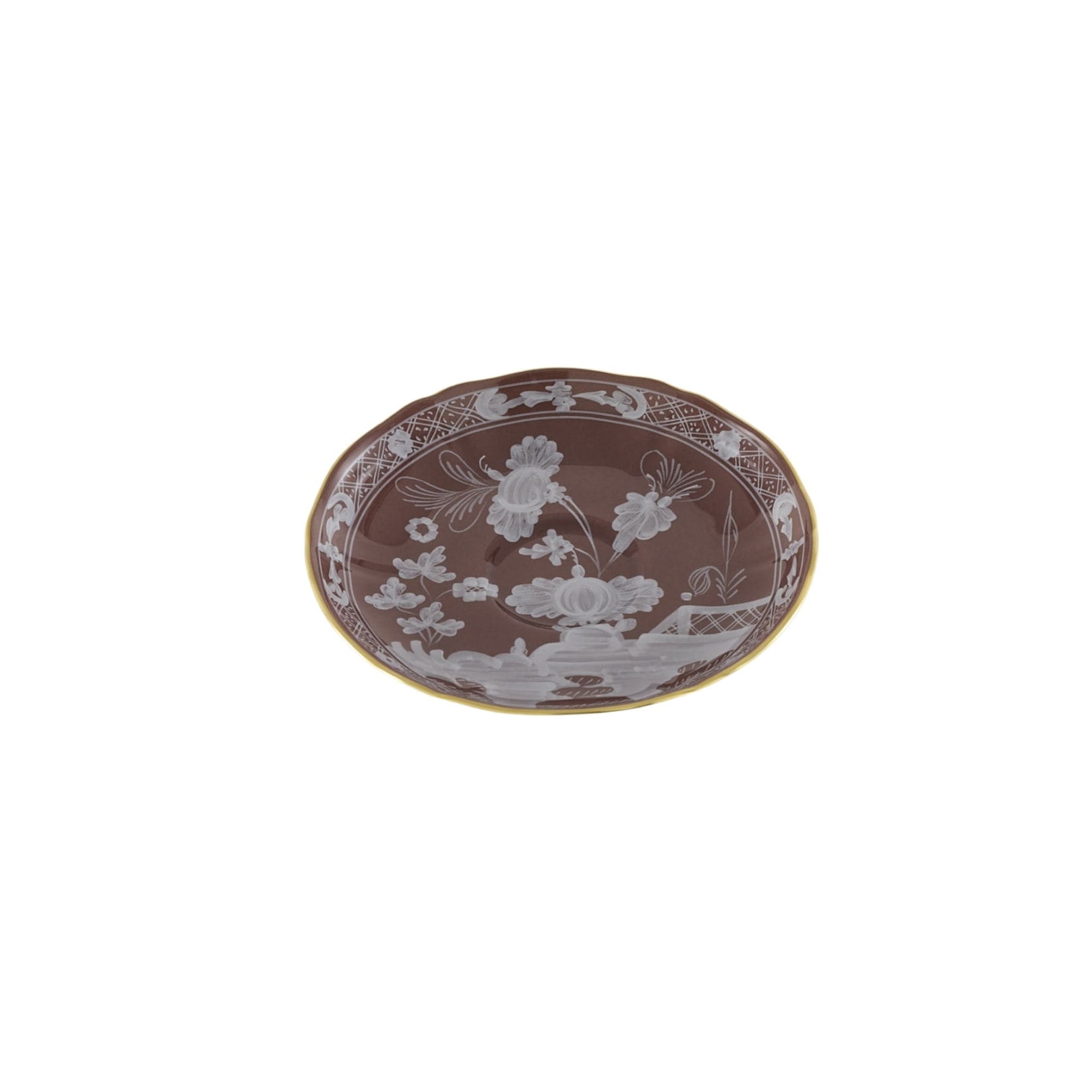 Ginori 1735, Oriente Italiano Castagna & Meringa, Coffee saucer, castagna