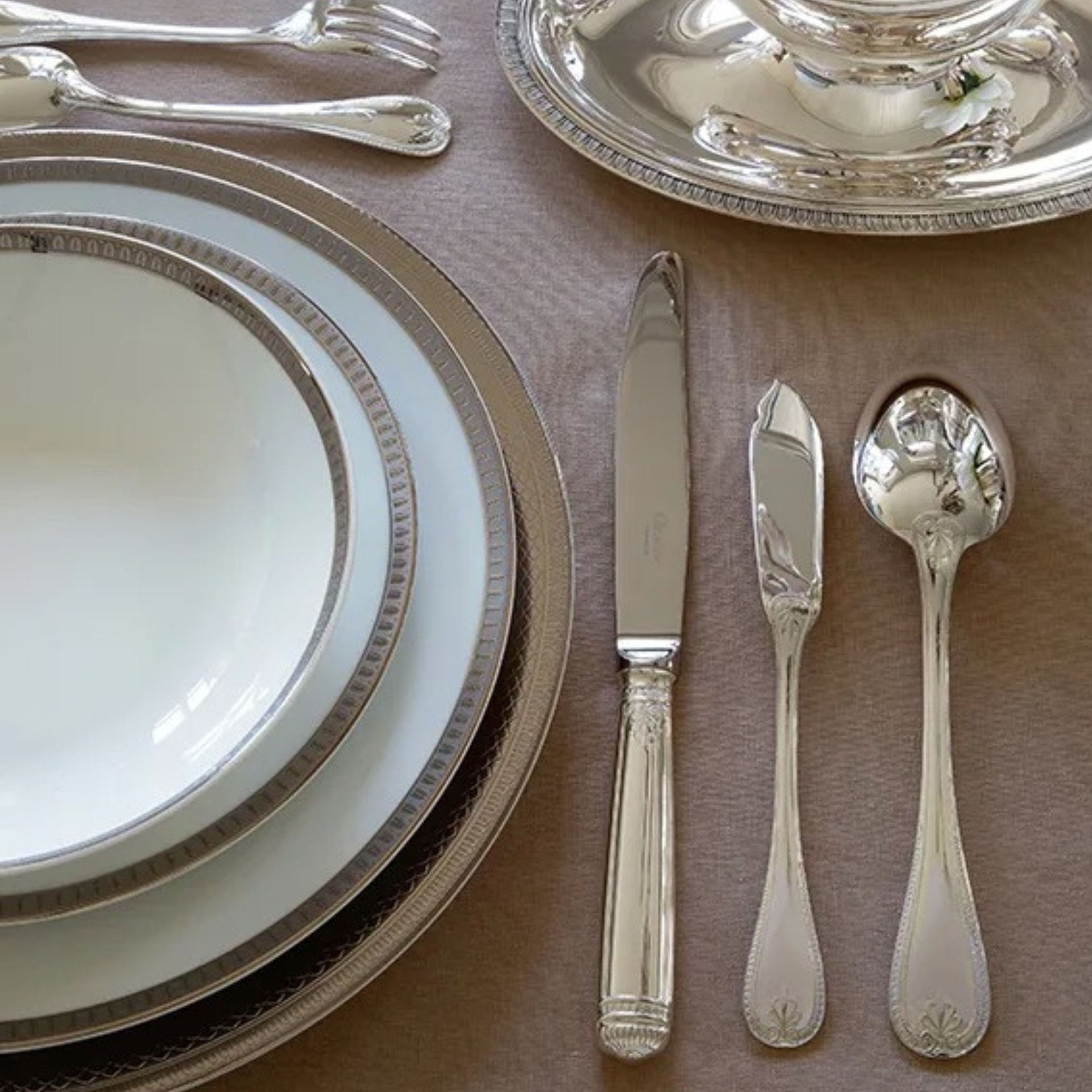 Christofle, Malmaison cutlery, silver plated, Salad fork